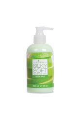 Silky Soft Green Apple Hand & Body Lotion with a crisp green apple scent, available in an 8 oz bottle.