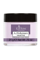 EzFlow A Polymer Vibrant Pink, a professional acrylic system for vibrant, long-lasting pink nail designs.