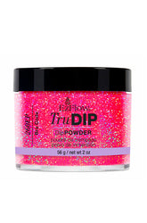 A 4 ounce glass tub of EzFlow TruDIP Cover Pink Powder facing forward