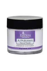 EZFlow A Polymer Natural Acrylic Powder, professional-grade natural powder for acrylic nails, providing a subtle, natural look.