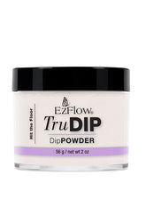 Front view of a transparent 2 ounce glass container of EzFlow TruDIP Hit the Floor with its contents showing through