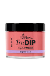Front view of EzFlow TruDIP Kiss Me nail dip powder in a 2 ounce glass jar