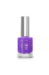 TruLAQ Live It Up Extended Wear Nail Lacquer in vibrant purple glitter for a sparkly, durable, chip-resistant manicure.