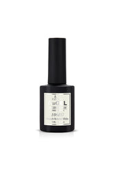A black 0.5 ounce bottle of EzFlow TruGEL French Natural White facing forward highlighting its black brush cap & label