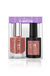 Front view of EzFlow TruMatch Color Duos Tattle Tale 2 bottle gel & lacquer polish combo retail pack