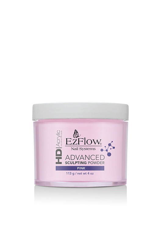 EzFlow HD Advanced Sculpting Powder Pink acrylic powder, perfect for creating beautiful and natural-looking nails.