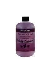 Frontal view of EzFlow Polish Remover in Pineapple scent with printed product details in a 16-ounce size bottle
