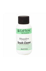 Front view of a 2-ounce  professional brush cleaner from EzFlow with black cover cap and product information