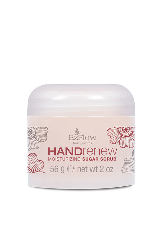 EZFlow HANDrenew Moisturizing Sugar Scrub in a 2 oz jar, perfect for exfoliating and softening hands.