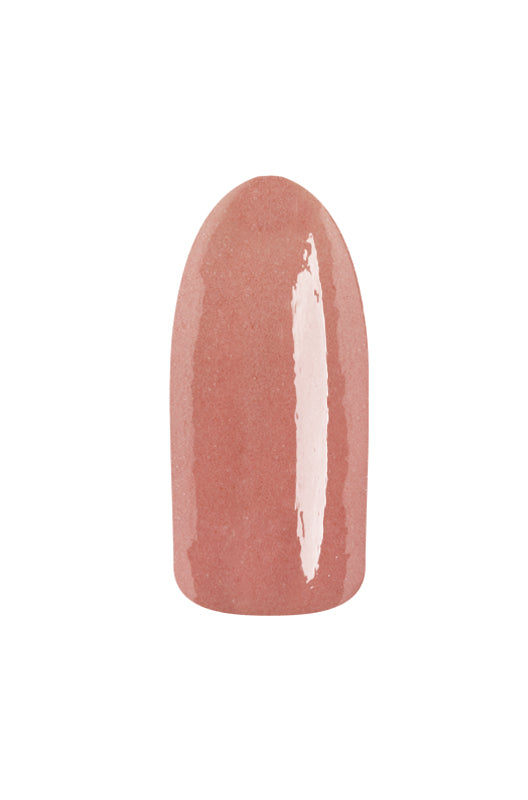 Rose petal creme' color swatch on a fake nail previewing EzFlow TruDIP Rose' All Day nail powder dip's pigmentation
