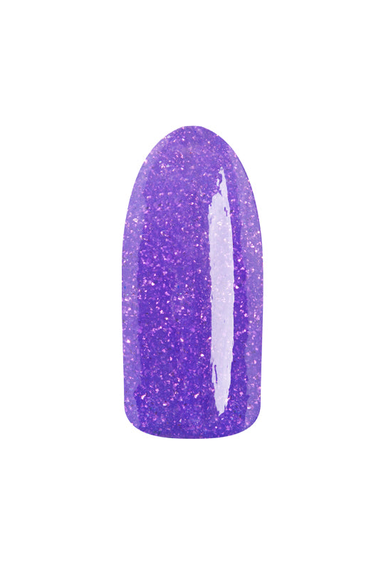 Live It Up purple glitter nail polish swatch with a glossy finish, perfect for adding a fun, sparkling touch to nails.