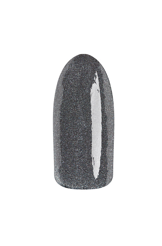 Slate grey EzFlow TruDIP Grey Suit Too Cute swatch painted onto an artificial nail