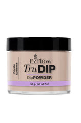 Forward facing 2 ounce transparent glass jar filled with EzFlow TruDIP Private Audience nail powder dip