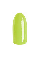 Bright moss creme'  EzFlow TruDIP Lil' Secrets nail dip powder swatched onto a fake nail