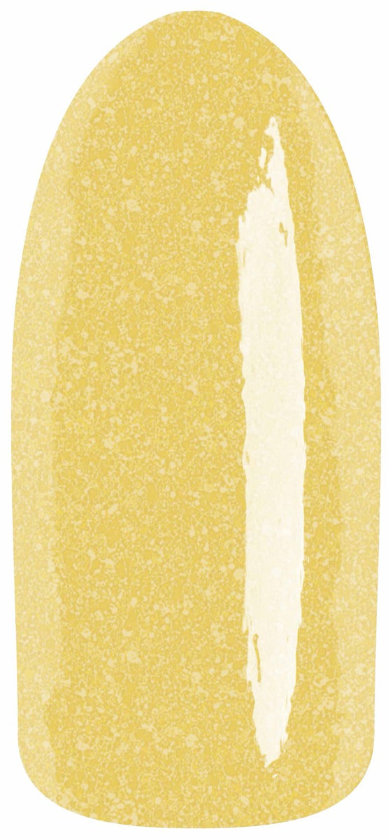 Swatch of Bee Like Daisy, a shimmering yellow gel polish with a bright, cheerful finish.