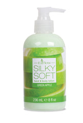 Silky Soft Green Apple Hand & Body Lotion with a refreshing green apple fragrance in an 8 oz bottle.
