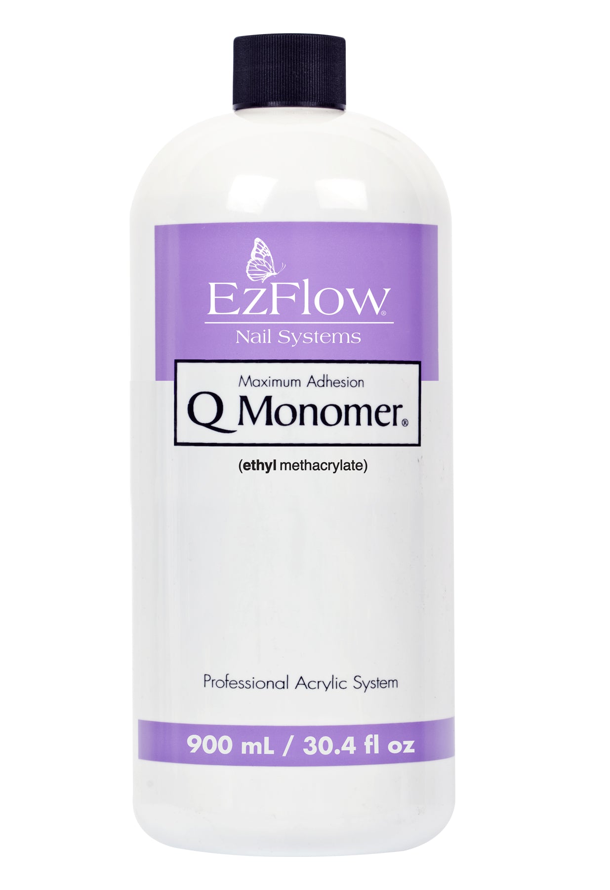 EZFlow Q Monomer 30.4oz for professional nail technicians, providing optimal adhesion for acrylic nail applications.